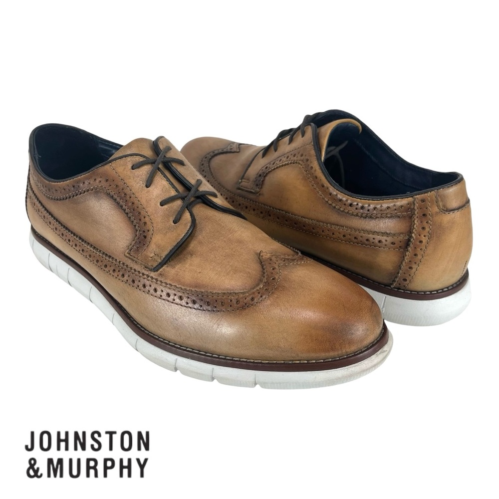 Johnston & Murphy Men 11M Milson Longwing Full-Grain Leather Rubber Sole Shoe